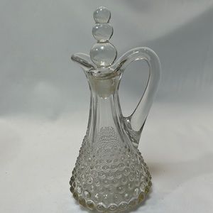 Hobnail Clear Glass Cruet Bottle with Stopper